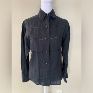 Chanel Linen Shirt with Clover Buttons